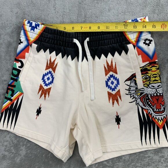 Cruel Play Ed Hardy Sweat Shorts Womens Medium Lion Rhinestones Aztec Tribal 5” - Picture 4 of 12